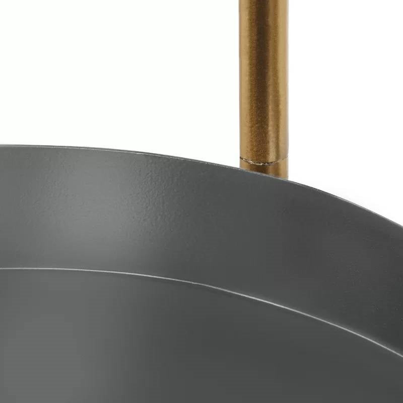Modern Gold Grey Metal 3-Tier Flower Pot Plant Stand-2