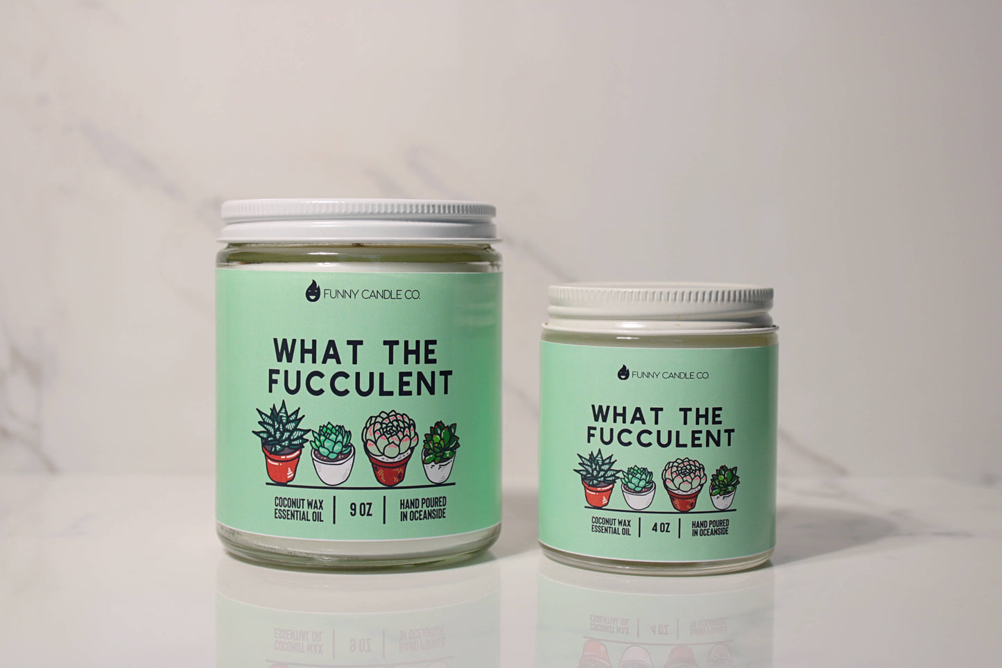 Funny Flames Candle Co - Les Creme - What The Fucculent - Funny Flames Candle - - 4oz