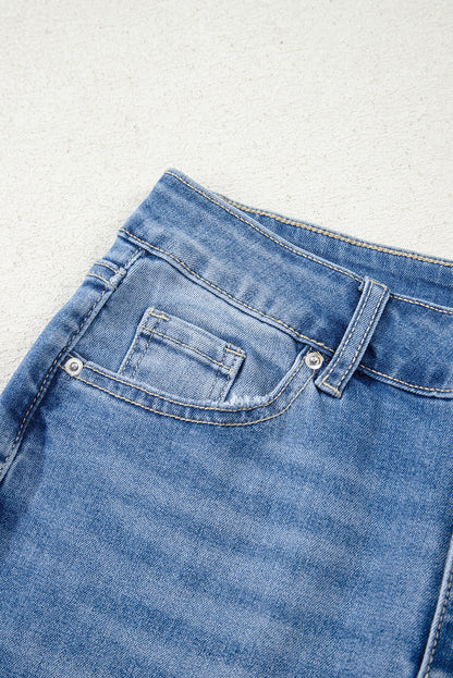 Ashleigh Blue Cut out Side Frayed Hemline Flare Jeans