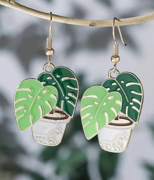 POT AND PLANT EARRING-0