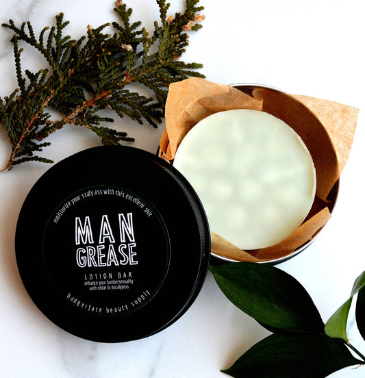 Lotion Bar for Men. Eco Friendly Lotion. Novelty Gifts. By Badgerface Beauty Supply